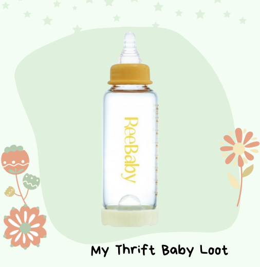 NEW ReeBaby Anti Colic Glass Feeding Bottle